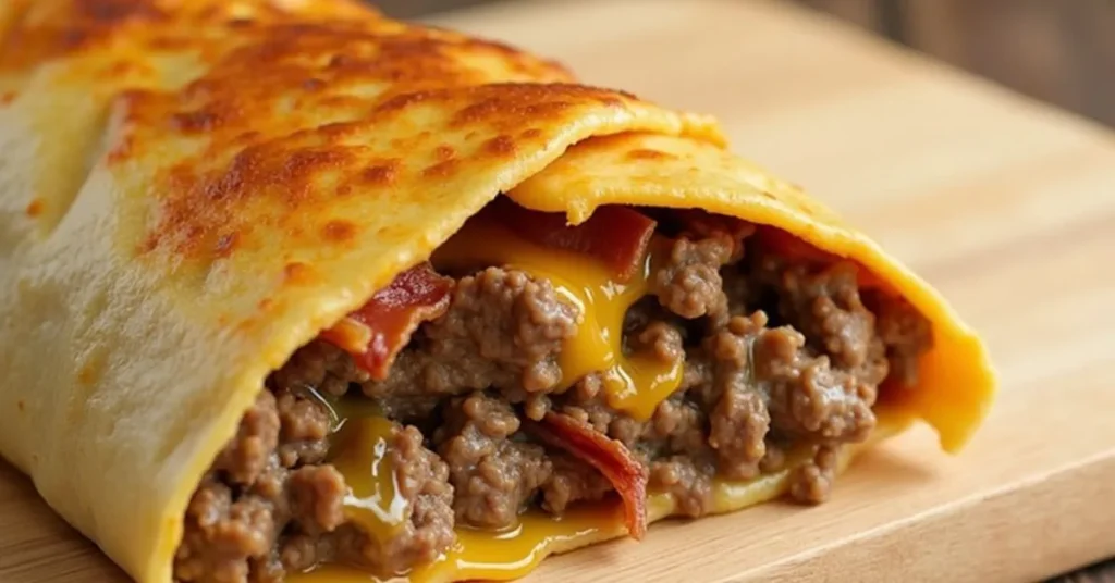 HUGE Bacon Cheeseburger Burrito